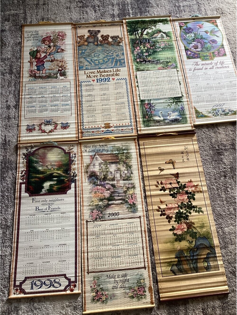 Vintage calendar scrolls